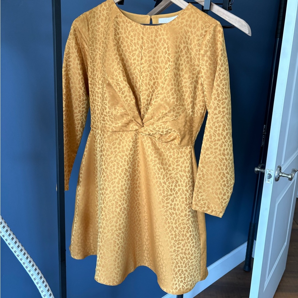 Chelsea28 Mustard Textured Dress